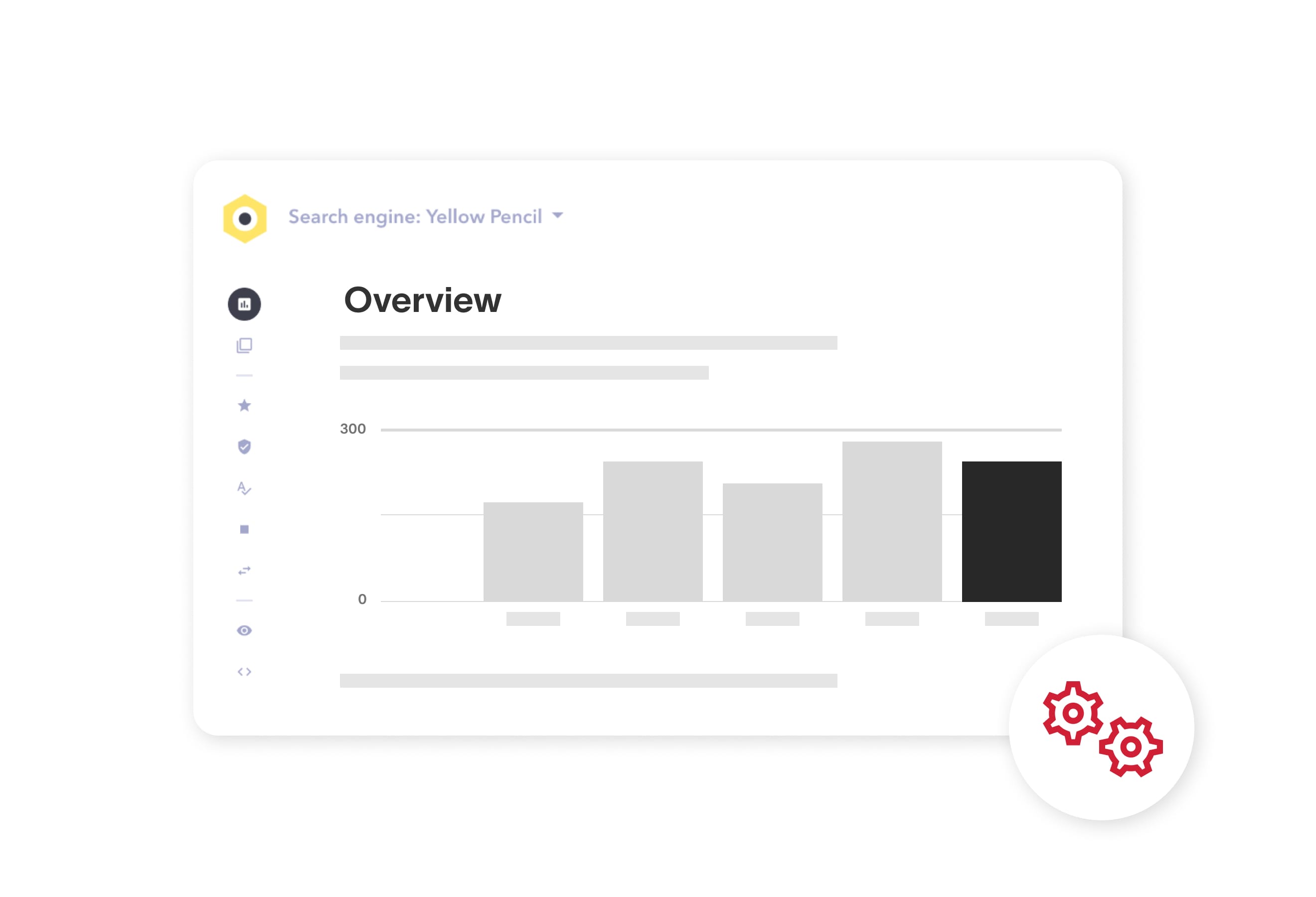UX Solutions - OnPoint Search OnPoint Search overview dashboard with a bar graph displaying values over time
